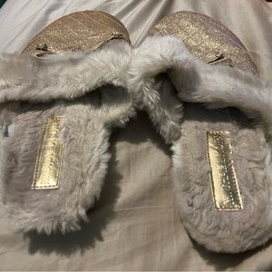 Worn house slippers